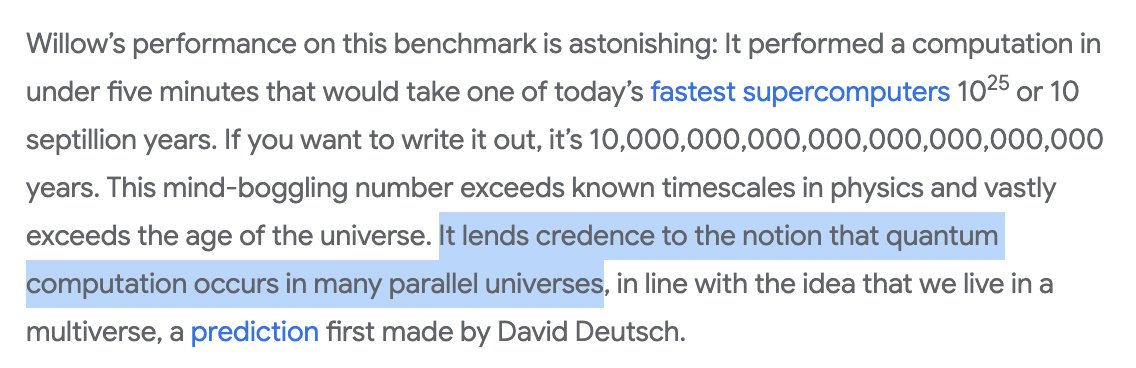 Google casually dropped a quantum computing chip that's faster than every supercomputer out there.

Oh, and it accidentally proved that we live in a multiverse.
