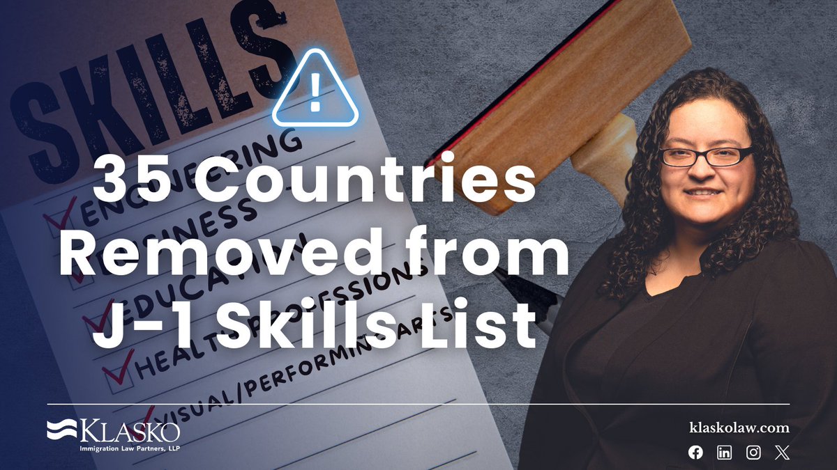⚠ New Client Alert! Romina Gomez covers the U.S. Department of State's release of the updated Exchange Visitor Skills List. Read the full alert here: ow.ly/H7UG50Uot9l