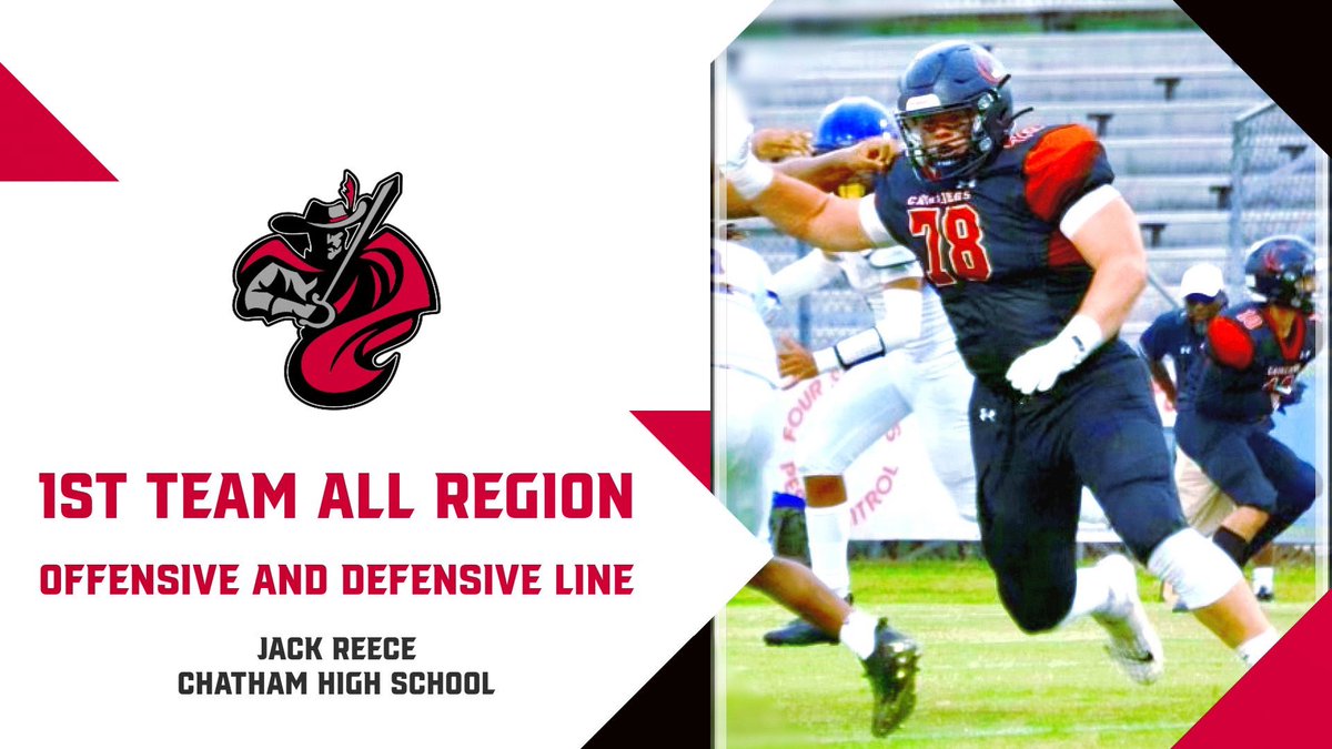 Congratulations to <a href="/BigJackReece/">Jack Reece</a> for earning his 5th and 6th-time selections to the Region 2C All-Region Team.  

💯BALLER‼️⚔️🔴⚫️

<a href="/ChathamCavs23/">Chatham Cavaliers Football/ Coach Devlin</a> <a href="/Pointtochin/">Eddy Lloyd</a> <a href="/Spiders_FB/">Richmond Spiders Football</a> <a href="/coachnoel67/">Rob Noel</a> <a href="/CoachKKennedy/">Keegan Kennedy</a> <a href="/RussHuesman/">Russ Huesman</a> <a href="/jake_waltman75/">Jake Waltman</a> <a href="/davinbnt/">Davin Wilson</a> @DaveWallsWSET <a href="/SpiderAthletics/">Richmond Athletics</a>