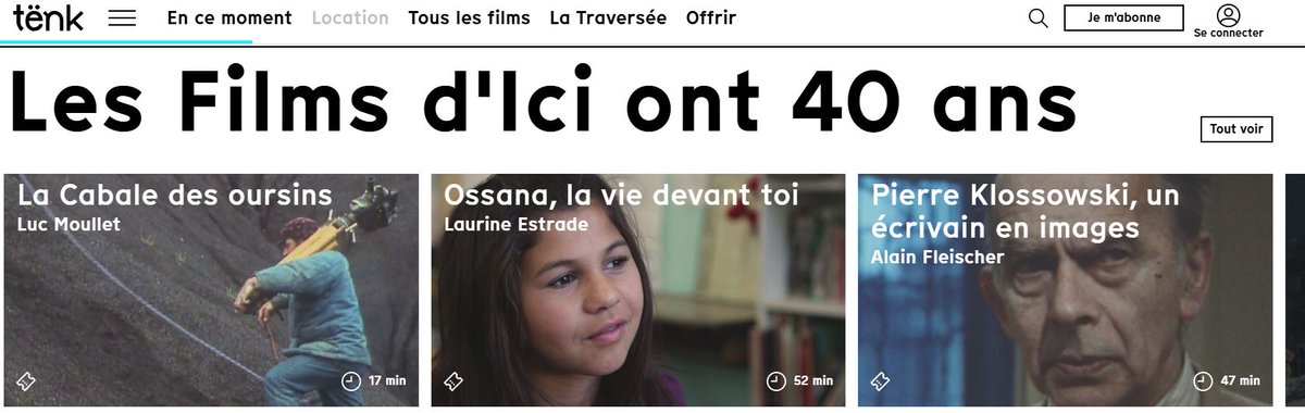 Nos films sur Tënk
on-tenk.com/fr/location

#tenk #film #documentaire #fiction #animation #histoire #Societe #portrait #longmetrage #courtmetrage #art #peinture #sculpture #artiste #realisatrice #realisateur #cinema #litterature #danse #theatre #frontiere #territoire #villes