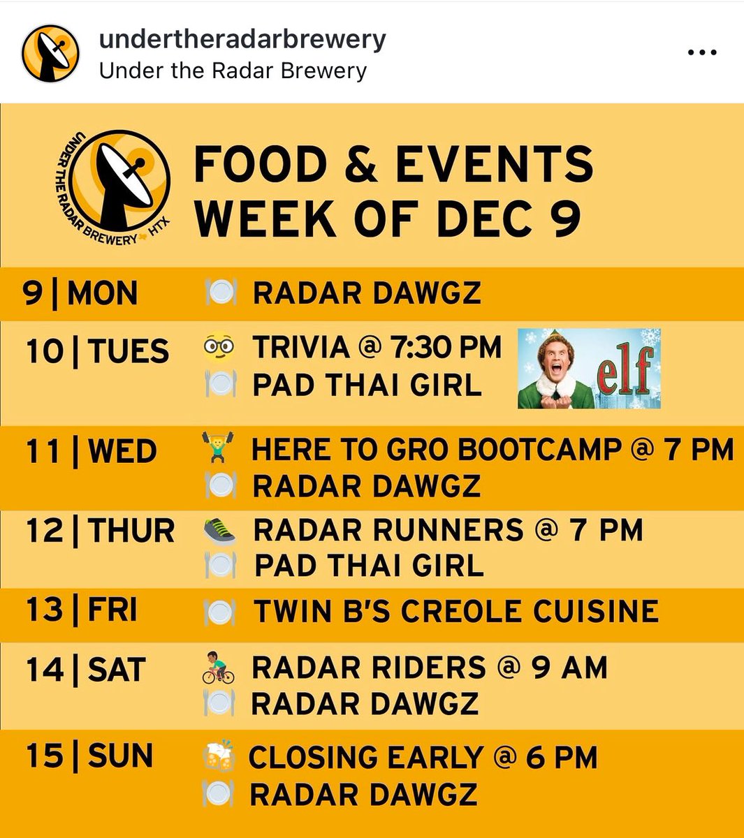 This week’s 🍻 activities: