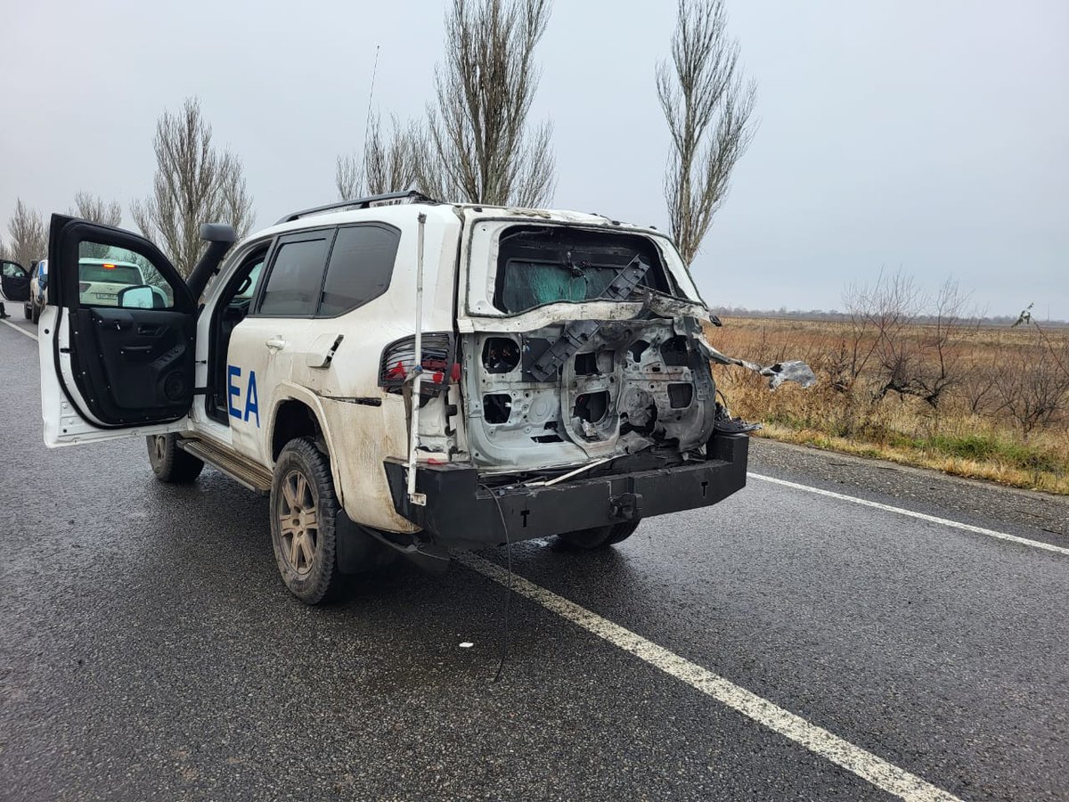 On a road in the Zaporizhzhia region— the region where Russia continues to hold a nuclear power plant hostage — a Russian FPV drone attacked an <a href="/iaeaorg/">IAEA - International Atomic Energy Agency ⚛️</a> convoy tasked with ensuring nuclear safety worldwide. The strike targeted one of the convoy’s vehicles. Fortunately, there were