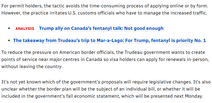 smeurrens's tweet photo. The Trudeau government is considering removing the right to claim asylum from people who cross the Canada-US border to make their claim. They will instead only be able to apply for a pre-removal risk assessment. 

As well, Canada is considering ending flag-poling, and will let people apply to renew their status in person at designated points. 

https://t.co/EzpyIJXklq