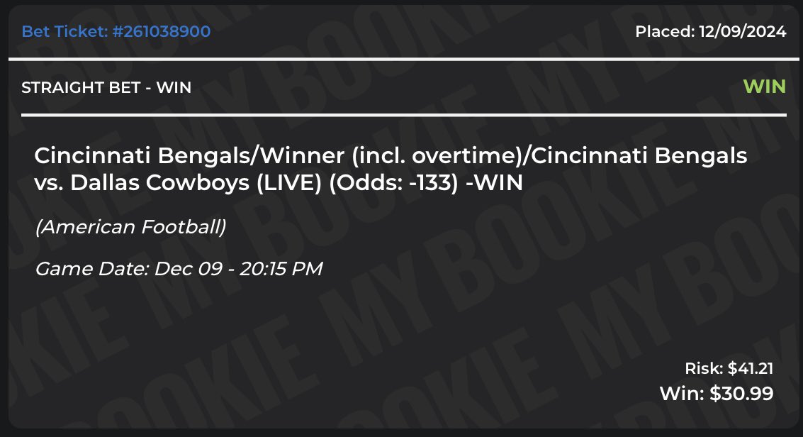 gregbetsinc's tweet photo. it’s an honor getting to bet against the cowboys. not only do i get to hate watch i get paid to do so https://t.co/9XTcF4kdbW