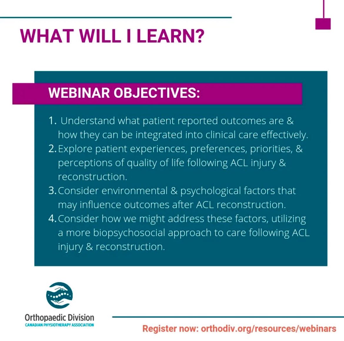 Hana Marmura MPT, PhD (@hanamarmura) on Twitter photo Excited to share some of what Iโve learned in my research journey with the Orthopaedic Division of <a href="/PhysioCan/">Canadian Physiotherapy Association</a> !!
Tune in tomorrow at 7PM if interested
Register at orthodiv.org/resources/webiโฆ Excited to share some of what Iโve learned in my research journey with the Orthopaedic Division of <a href="/PhysioCan/">Canadian Physiotherapy Association</a> !!
Tune in tomorrow at 7PM if interested
Register at orthodiv.org/resources/webiโฆ