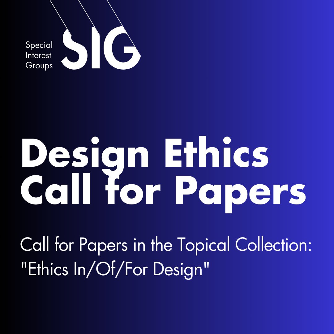 Following a successful paper track at the last DRS conference, the Design Ethics SIG is organising a special issue on Design Ethics for the Journal of Human-Technology Relations. Check out the call for papers below! designresearchsociety.org/events/call-fo…