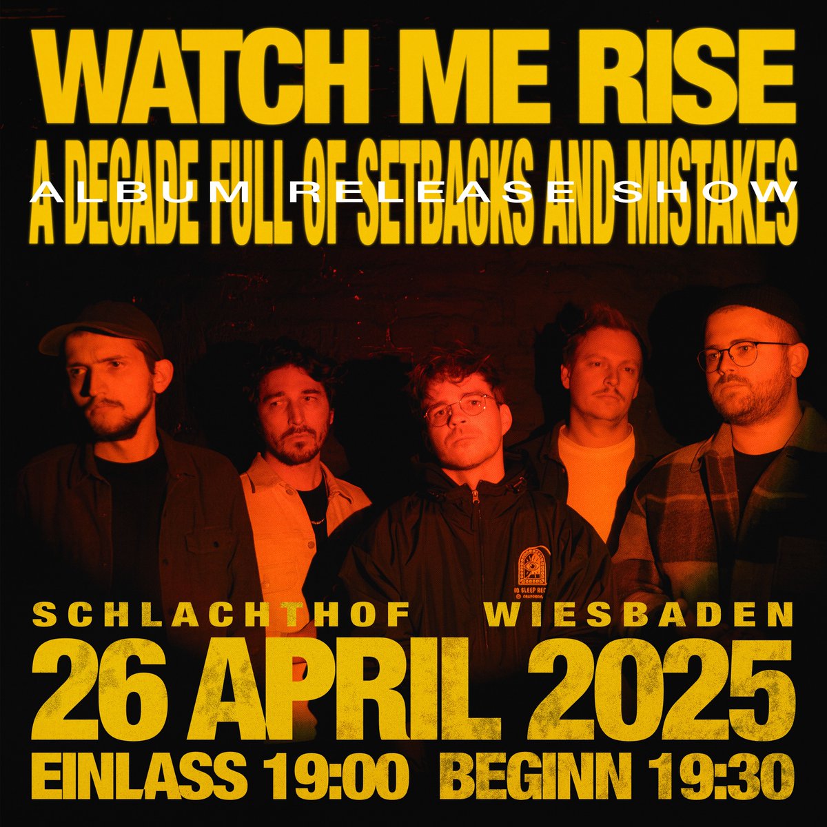 A DECADE FULL OF SETBACKS AND MISTAKES

debut album out on April 25, 2025 followed by our biggest headline show to date.

tickets on sale now. pre-orders to follow.
watchmerise.de