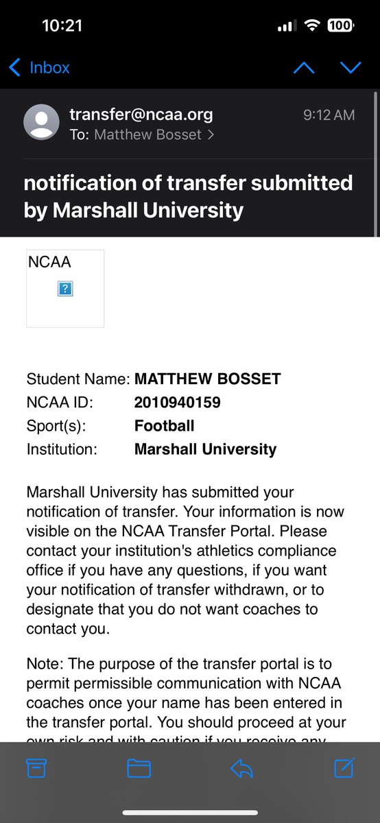 mattbosset11's tweet photo. Officially in the transfer portal, film is attached below and included in my bio. Punt Film starts at the 3:33 mark, following PAT/FG film 🙏🏼 https://t.co/1NIYH7ETWG