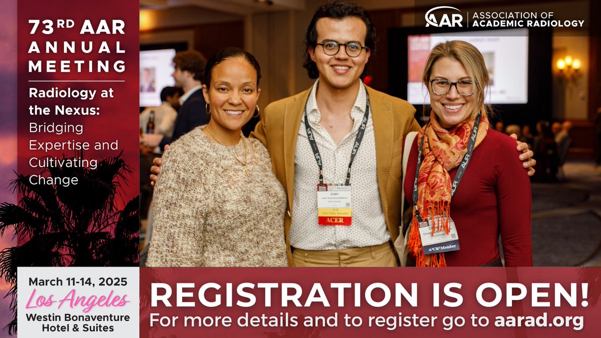 Join us in LA for #AAR25 to experience cutting-edge research presentations, network with colleagues, and earn CME credits while exploring the latest innovations in medical imaging.

Register now at aarad.memberclicks.net/registration

#AARad #radiology #RadEd #MedEd