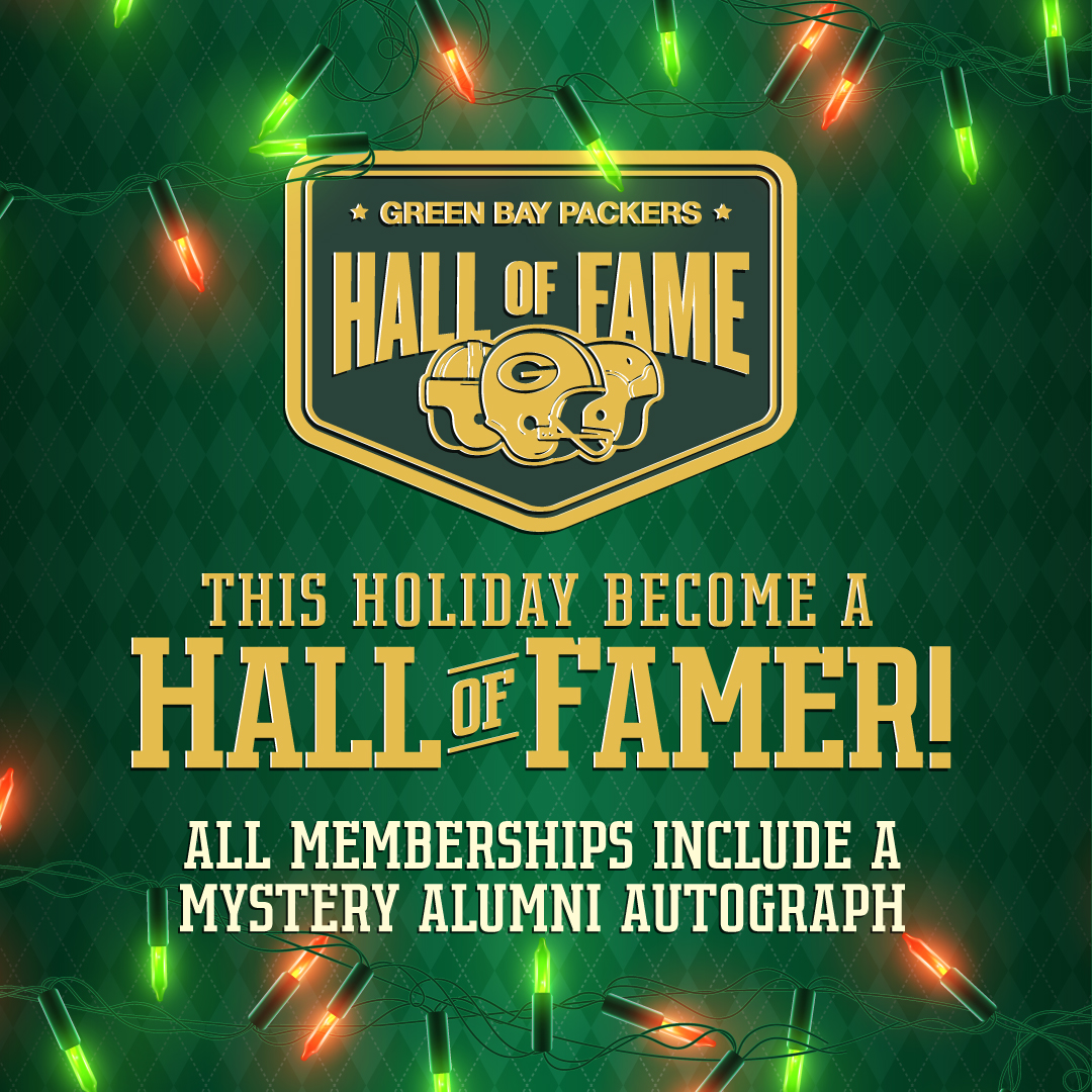 Purchase a Packers Hall of Fame membership this December and receive a mystery alumni autograph! 

Butler, Green, Kramer, Lacy, Levens, Lofton, Winters ... who will it be?

🔗: pckrs.com/HOFmembership