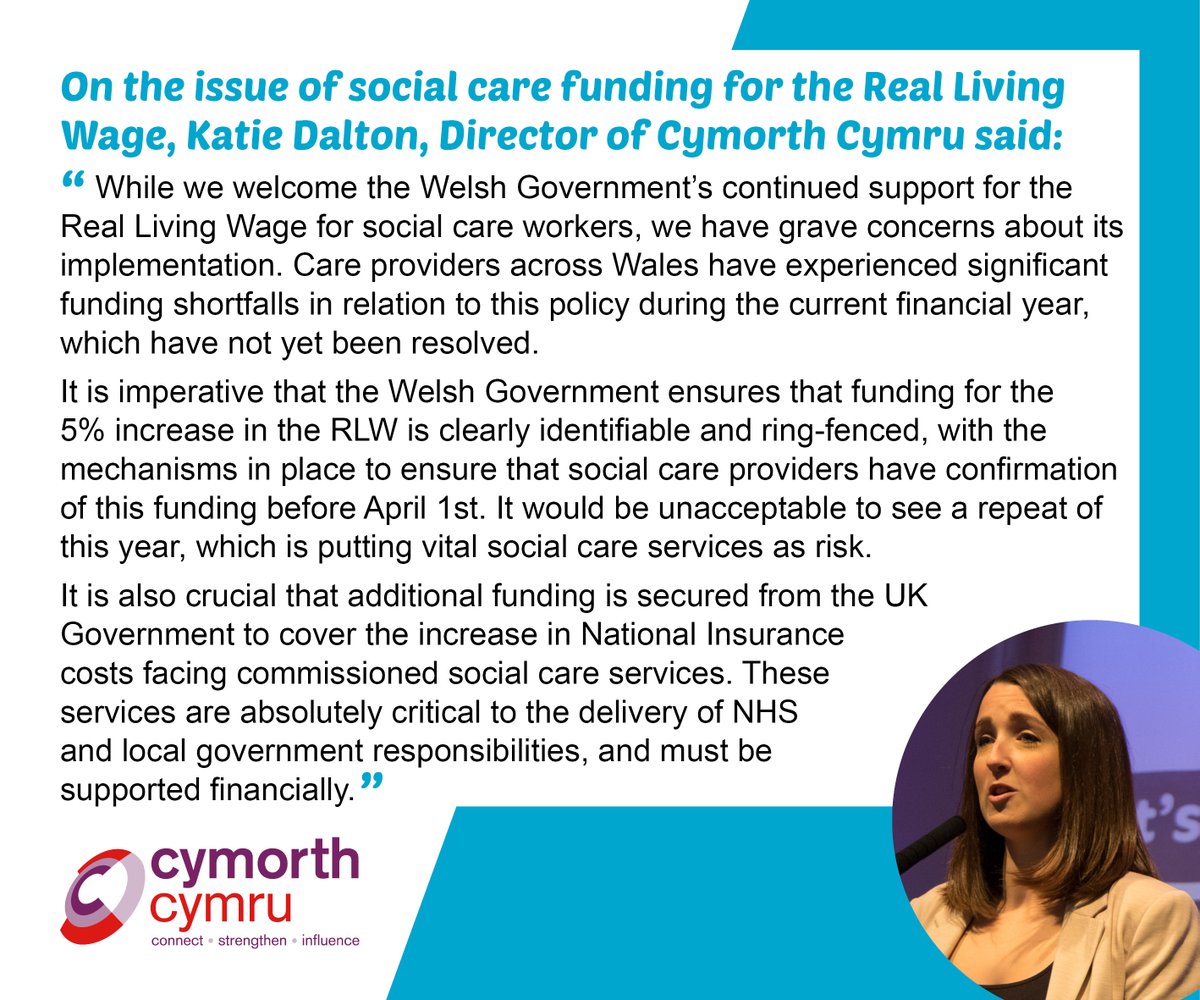 On social care, we welcome the continued commitment to paying care workers the Real Living Wage. However, we are urging the Welsh Government to change their approach, ring-fence the funding and ensure it reaches social care providers to avoid the shortfalls experienced this year.