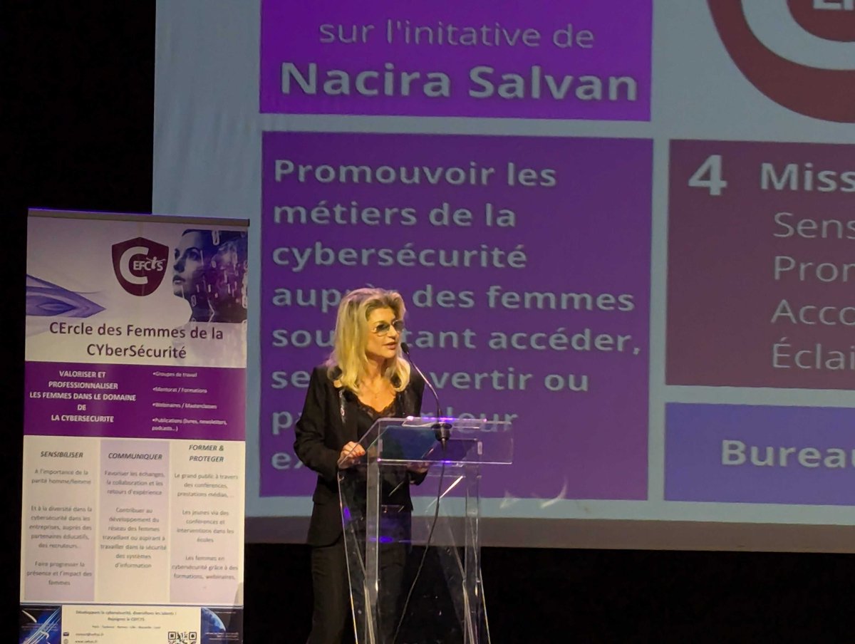 CEFCYS_Officiel's tweet photo. 🚀 Ouverture du gala de la 5ème Edition des trophées de la femme cyber par @VanessaPerez_VP !
🏆✨C'est avec une profonde excitation que nous lançons officiellement la remise des Trophées Européens de la Femme Cyber avec nos marraines de l’événement.
#ecwd #WomenInCyber https://t.co/y7PEjHvrBE