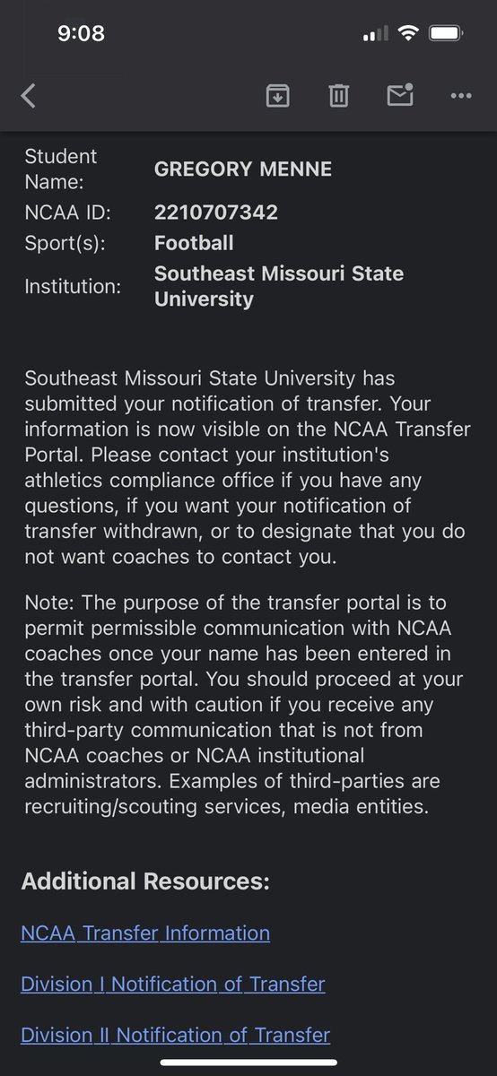 Position: QB
Eligibility: 3 years
GPA: 3.5
NCAA ID: 2210707342