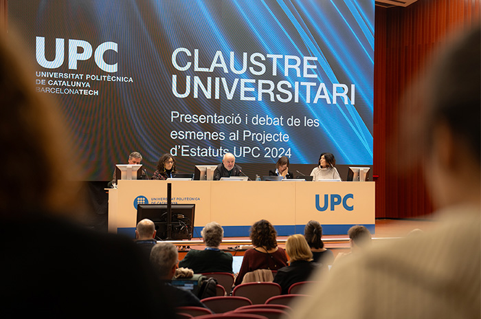 la_UPC's tweet photo. El #ClaustreUPC ha debatut avui el Projecte d'Estatuts UPC 2024 en una sessió extraordinària.

El text s’ha presentat al Claustre un cop finalitzat el procés participatiu i es portarà a votació demà, dia 11, després d’incorporar les esmenes aprovades.

➡️ https://t.co/gDMfYHfwKi https://t.co/LAaIEL8m1k