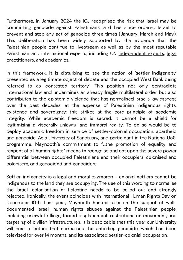 Academics for Palestine Maynooth tweet media