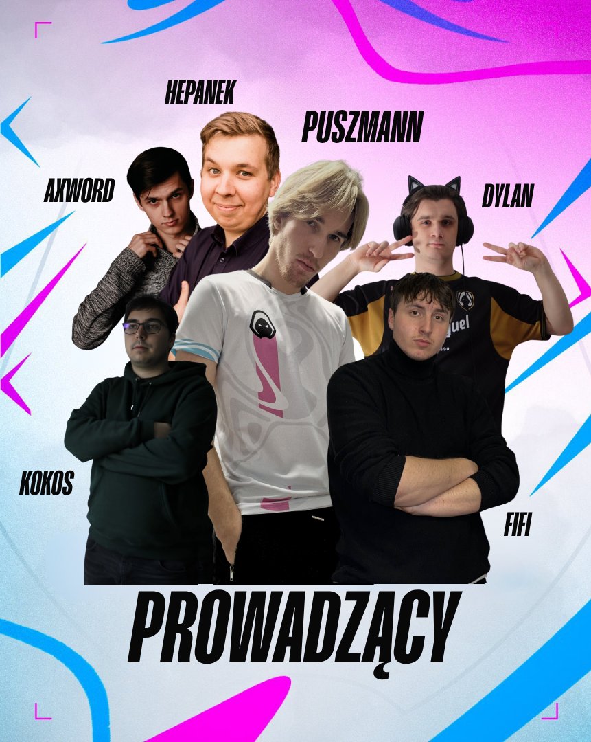 _ForsakenGG_'s tweet photo. Poznajcie osoby prowadzące naszą Transmisję Charytatywną! 👀

Podczas eventu będziecie mogli usłyszeć @hepanek_SzK @AxwordLol @_KokosSzanel_ @FFi2137 oraz  @Dylan__LoL 🔥

Hostem transmisji jest @Puszmann_ 😎

#WeAreForsaken https://t.co/5XU6Jq2JRk