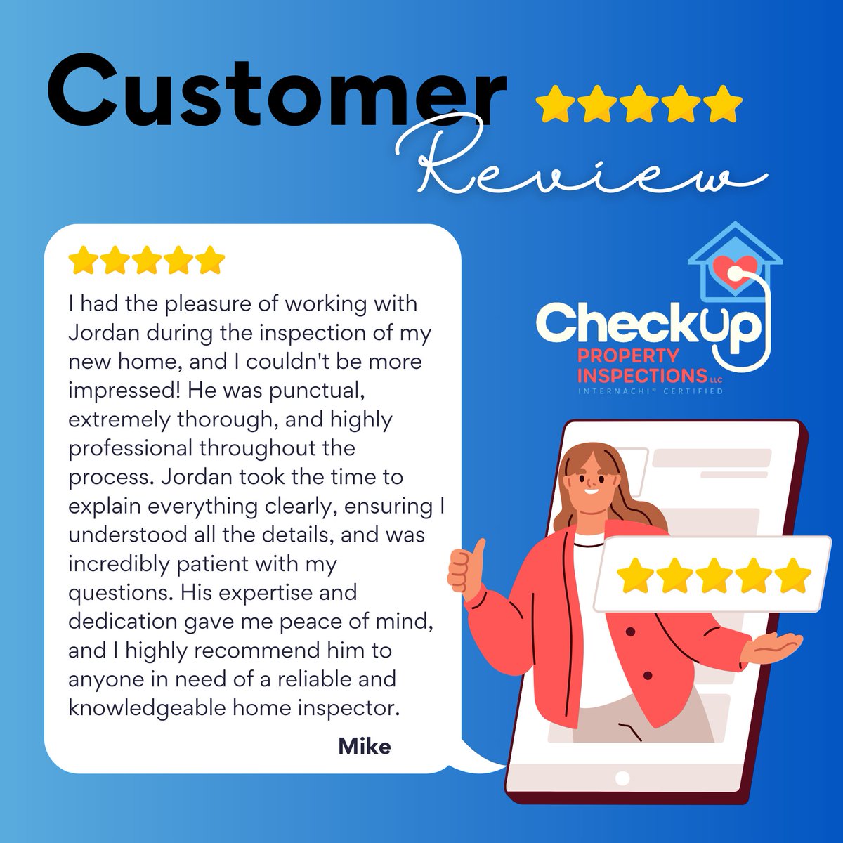 checkuppropert1's tweet photo. 📷 Another 5-Star Review! 📷
At Check Up Property Inspections, we strive to provide peace of mind to every client during one of the most important steps in their home-buying journey. 📷
Thank you for the kind words and for trusting us with your home inspection.
#HomeInspection https://t.co/CRpeRUNKhn