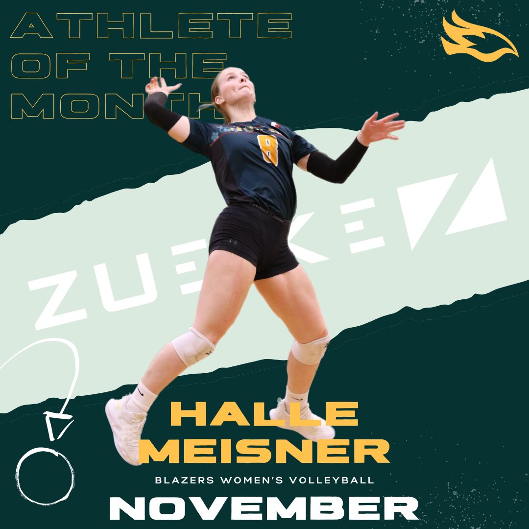 🚨Halle Meisner of Women’s Volleyball has been selected as the @zueike Female Athlete of the Month for November!

👉🏼Read more about the veteran outside’s season at Blazers.CMU.ca

#weareallblazers #lovethedove #zueike #loungeeverywear 

🕊