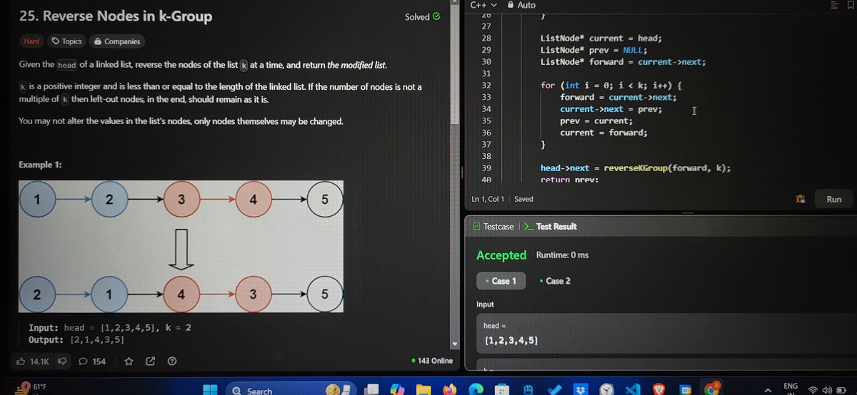 shekhar_exe's tweet photo. #DAY38 of #100DaysOfCode
10/12/2024
Solved two Leetcode Problem
🔸️Reverse Nodes in K Group
🔸️Height Checker
#leetcode #letsconnect #100daysofprogress https://t.co/lqB8M8bia2