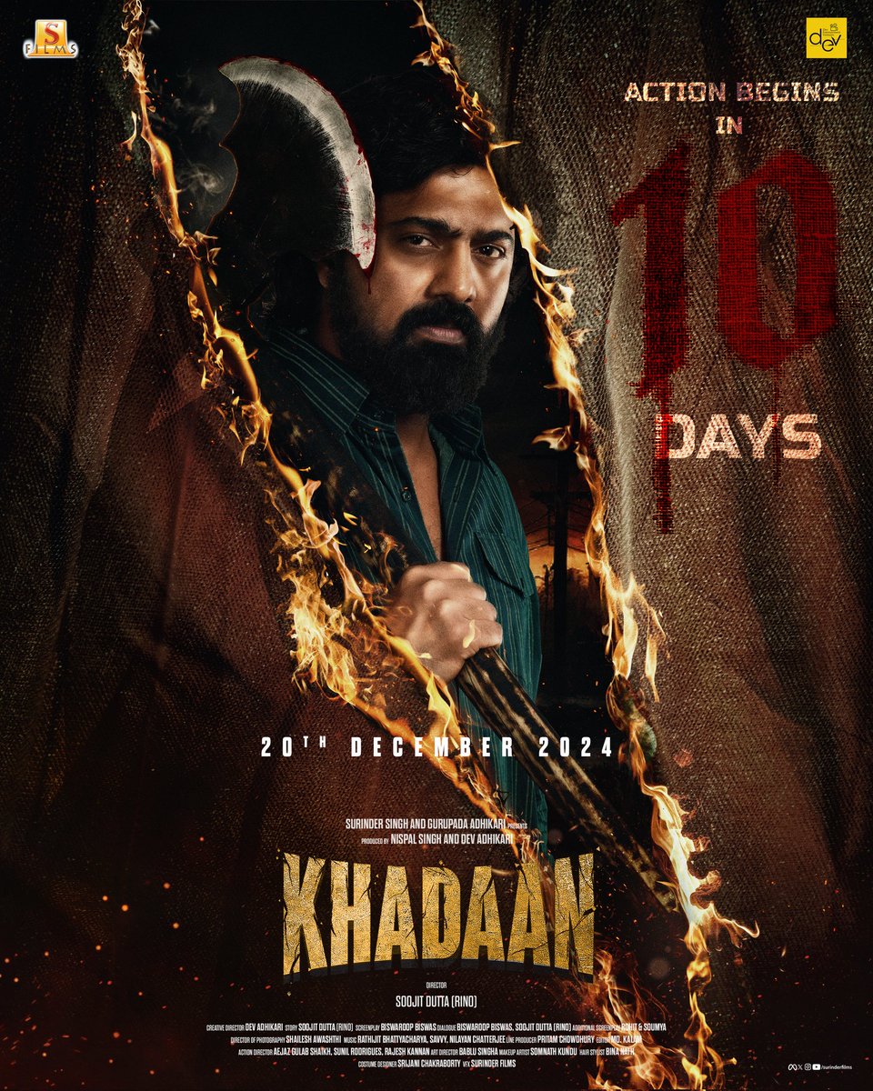 AbhishekRaksh19's tweet image. Action Begins In 10 Days To Go!! 
     #Khadaan Releasing On 20th December Stay Tuned ❤️‍🔥🤞🏻💥 
   
#10DaysToKhadaan #Dev46 #ReleasingDec20 #ThisWinter #LoveUDevDa 

@idevadhikari @Soojitduttarino @devpl_official @SurinderFilms @nilayanofficial @savvygupta
