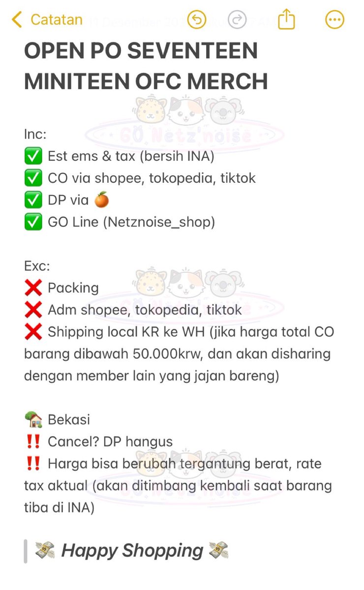 ✨OPEN PO SEVENTEEN MINITEEN OFFICIAL MERCH✨

✅️ Est ema &amp; tax (bersih INA)
💸 Foto terlampir
🏡 Bekasi

⏰️ Close PO: s/d soldout
✅️ GO Line

t. wts lfb aab svt md cahol keyring ls cover sticker coin pouch shoulder strap pajama blanket tumbler magnet plush photocard