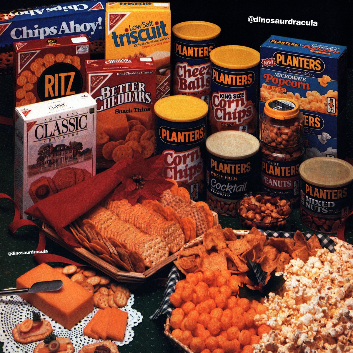 DinosaurDracula's tweet photo. Party like it's 1988 with this amazing spread of old school junk food. Most of these brands are still around, but not in this sort of classic packaging. https://t.co/2MxyweUObh