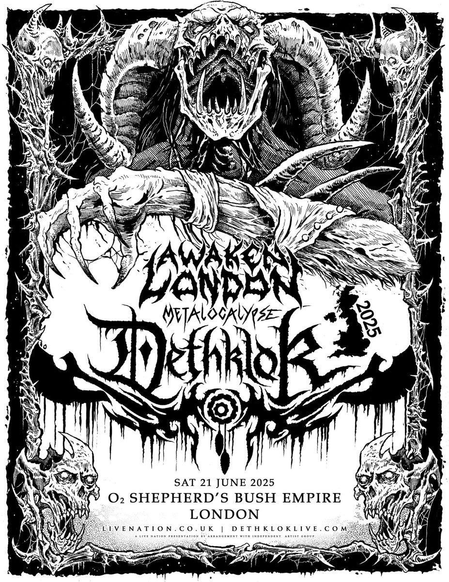 brendonsmall's tweet photo. LONDON! DETHKLOK IS COMING FOR YOU 2025 https://t.co/uH5Yt7NRvz