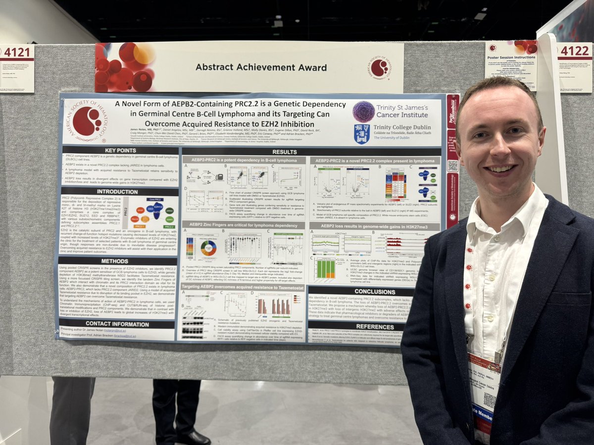 Emma M. Groarke (@emmamgroarke) on Twitter photo Congrats to <a href="/JMNolan89/">James Nolan</a> (now at <a href="/pmcancercentre/">Princess Margaret Cancer Centre</a>) on his #ASH24 abstract achievement award for his PhD research <a href="/tcddublin/">Trinity College Dublin</a> <a href="/TCDTMI/">TTMI - Trinity Translational Medicine Institute</a>! <a href="/adrianbracken/">Adrian Bracken</a> <a href="/CancerInstIRE/">Trinity St James's Cancer Institute</a> 🇮🇪🇨🇦<a href="/ASH_hematology/">ASH</a> #Lmsm #ASHKudos Congrats to <a href="/JMNolan89/">James Nolan</a> (now at <a href="/pmcancercentre/">Princess Margaret Cancer Centre</a>) on his #ASH24 abstract achievement award for his PhD research <a href="/tcddublin/">Trinity College Dublin</a> <a href="/TCDTMI/">TTMI - Trinity Translational Medicine Institute</a>! <a href="/adrianbracken/">Adrian Bracken</a> <a href="/CancerInstIRE/">Trinity St James's Cancer Institute</a> 🇮🇪🇨🇦<a href="/ASH_hematology/">ASH</a> #Lmsm #ASHKudos