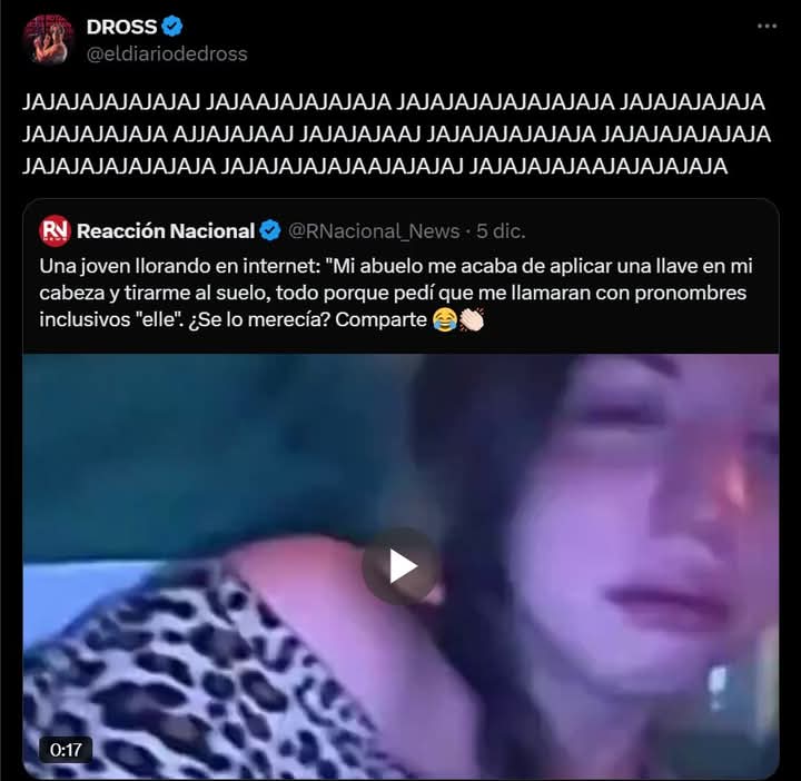 el dross cada vez dando mas pena ajena xd 

pobre morra