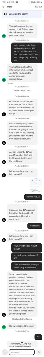 lofthanza's tweet photo. @Uber_Support this interaction with this representative left a bad taste in my mouth! https://t.co/XK59KfiwC2