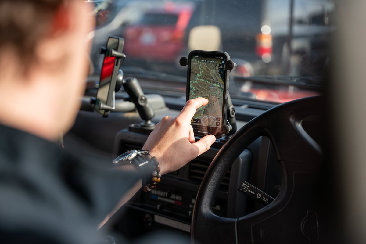 The final stop for rugged_destinations before their trek down to Mexico: RAM® Mounts Headquarters. 🤝 Our experts installed a RAM® Tough-Track™ right onto the dashboard of their Nissan Patrol, perfect for their phones &amp; off-road devices. ⛱️