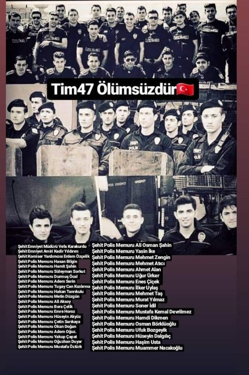 Tim 47 ölümsüzdür.10.12.2016

Evvelce gidenlerin asil ruhları şad olsun!