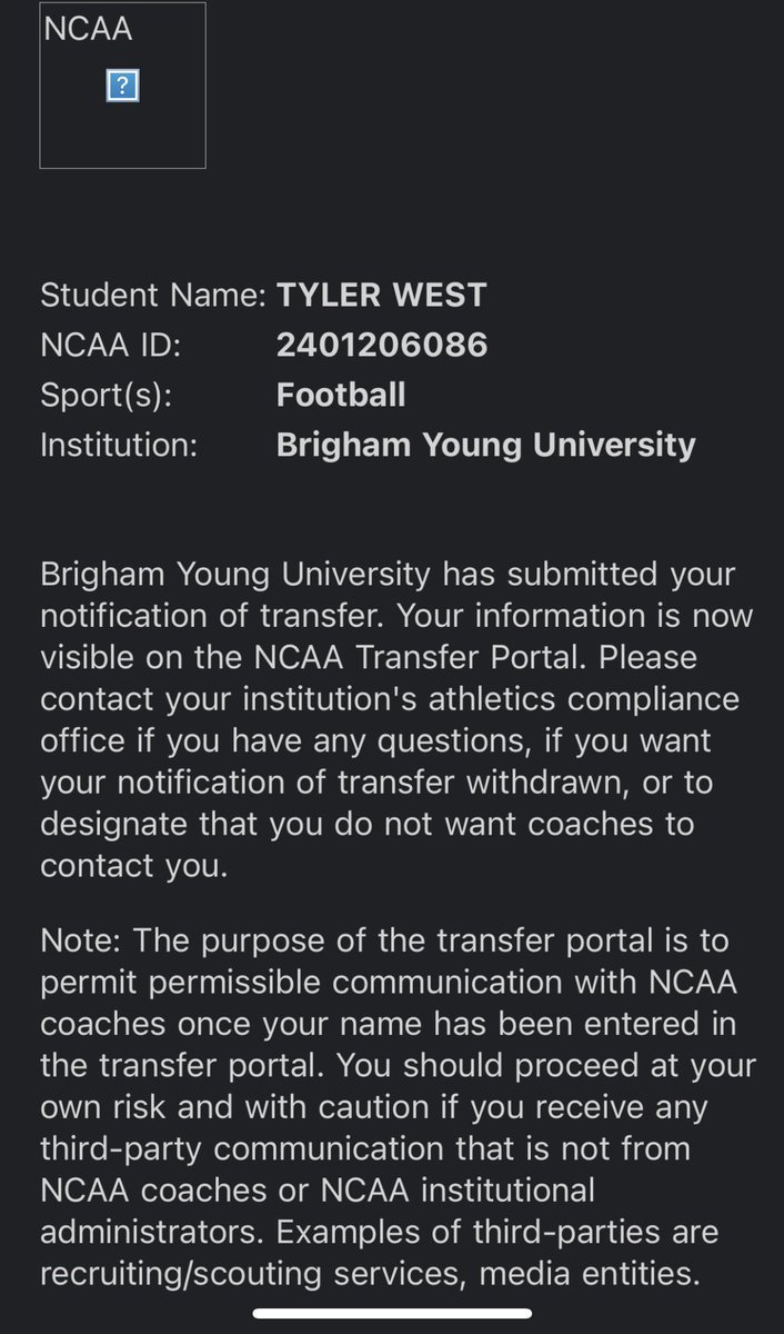 Officially in the Transfer Portal!

Redshirt Freshman BYU

I want to thank BYU for everything they did for me and all the friendships I made! Love you Cougs💙🤙🏽