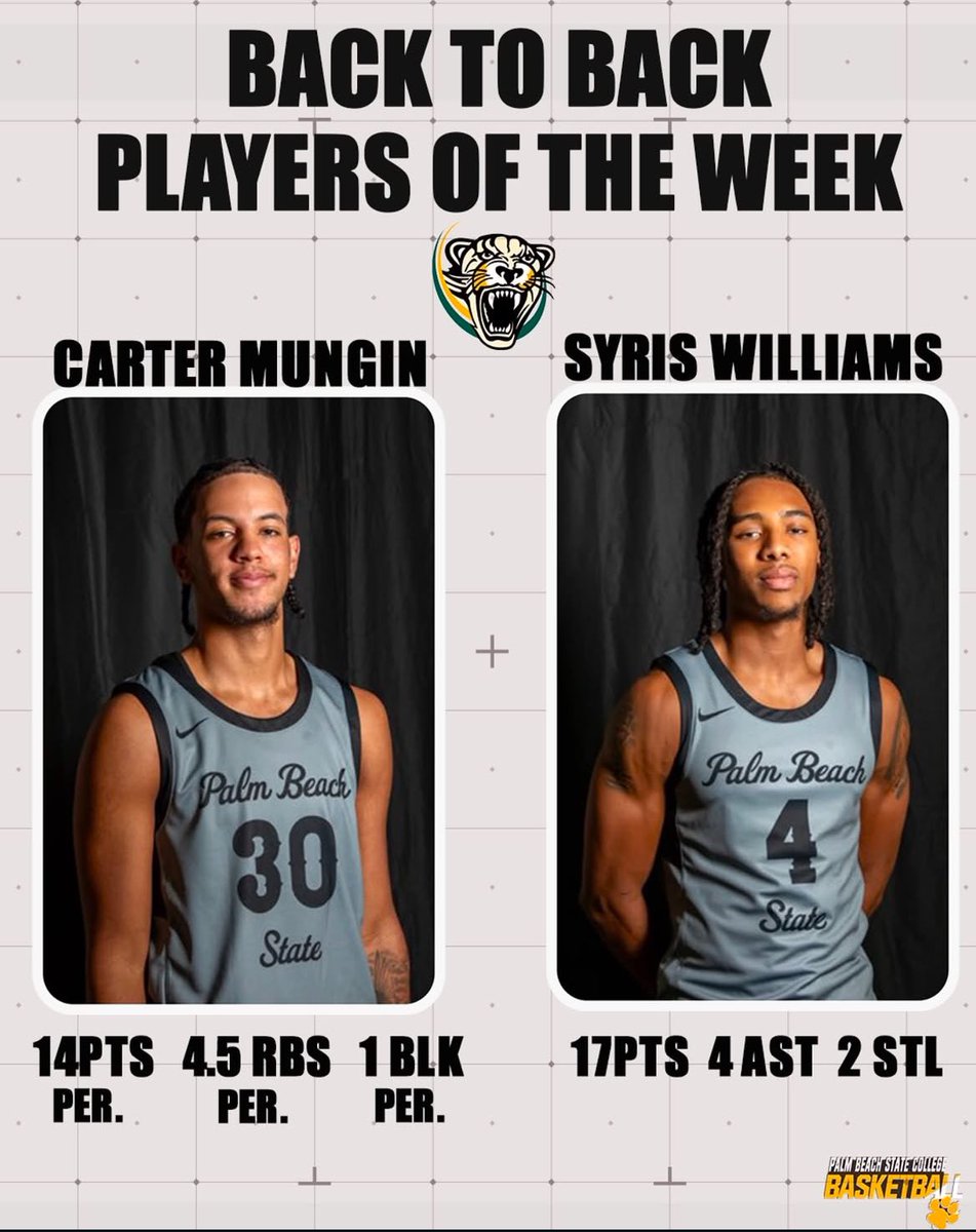 PBSC MBB…BACK 2 BACK PLAYERS OF THE WEEK!