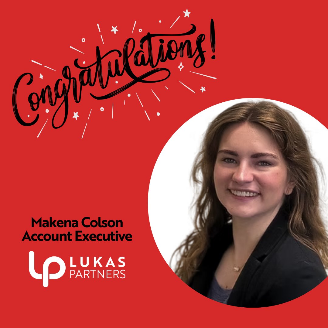 Please join us in congratulating Lukas Partners Account Executive Makena Colson for being named a recipient of a #PRSSA Scholarship. The #scholarship is in recognition of Makena’s hard work, dedication and passion for the field of #publicrelations.