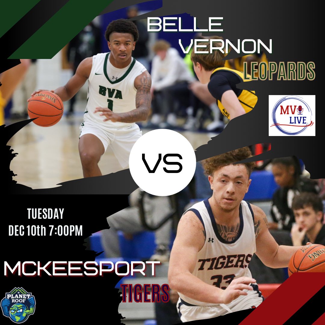 We Have an all Mon Valley matchup this evening on MVI Live as the Leps battle the Tigers

🏀: Belle Vernon 🆚 McKeesport 
 📍 Belle Vernon
🕖7:00 
🎙 <a href="/ALyons2631/">Alex Lyons</a> 
💻 youtube.com/live/kFDdk9nvI…