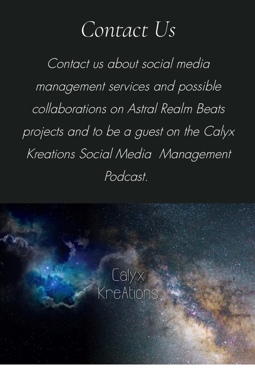 CalyxKre's tweet image. Sneak peak of the new website, Astral Realm Beats, Calyx Kreations Music Label and Calyx Kreations Social Media Management. Launching January 2nd 2025!!!!!! 🎤🎹🎼🎧✨#wix #wixwebsite #wixwebsitedesign