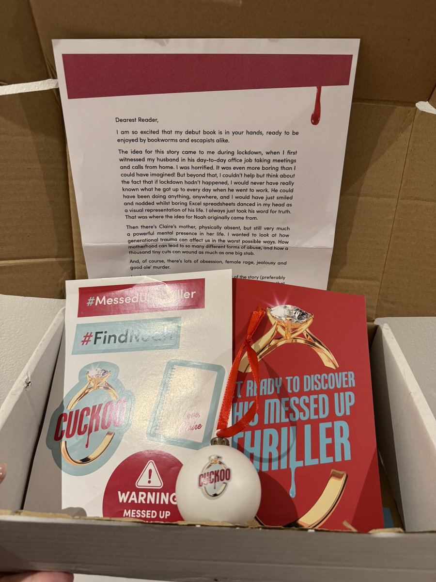 Also this fabulous box of goodies for the most messed up thriller #Cuckoo by <a href="/callieuntitled/">Callie Kazumi かずみ</a> Big thanks to @RachelMayQuin for this one 👏🏻