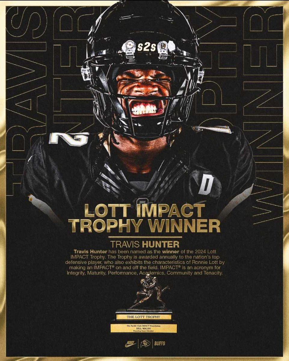 FQBuffs's tweet photo. Hunter broke NCAA and Conference records during the 2024 season as a two-way star that played over 1,300 snaps, averaging 114.7 snaps per game. 

He was the Big 12 DPOY while earning First Team All-Big 12 honors on offense and defense and the recipient of the Lott Impact Trophy https://t.co/LHqZzvrpcF