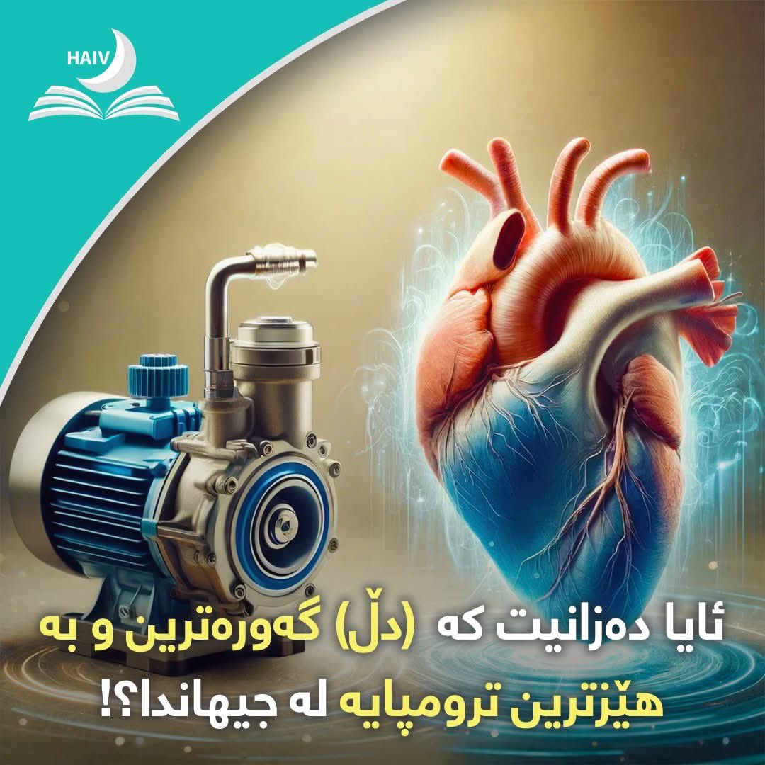 HaivMagazine's tweet image. ئایا دەزانیت گەورەترین ترومپای جیهان كامەیە؟؟
گەورەترین ترومپا لە جیهاندا (دڵی مرۆڤ)ە، چونكە لە ماوەی 70 ساڵدا بە بێ‌ وەستان 154 ملیۆن لیتر خوێن هەڵدەدات، كە هێندەی (7700) تەنكەری (20) هەزار لیتری دەبێت!
قال تعالى:  ﴿وَفِي أَنفُسِكُمْ ۚ أَفَلَا تُبْصِرُونَ﴾ (الذاريات:21).