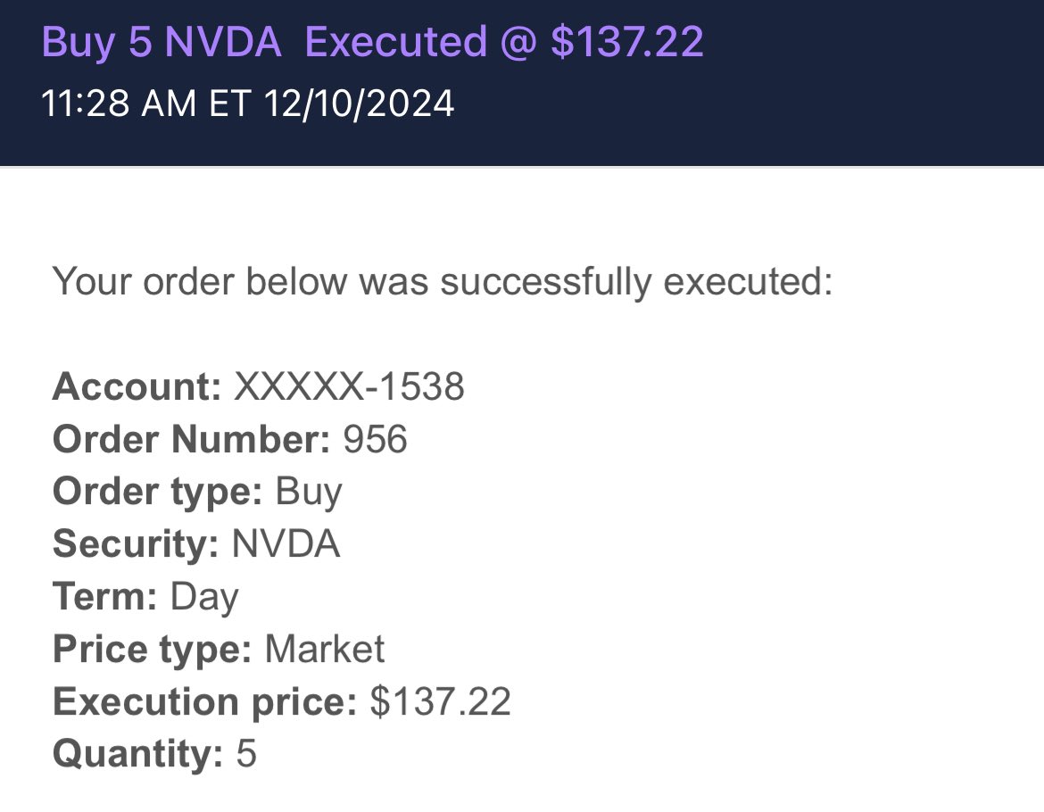 Slinginstocks's tweet photo. Averaging down into my $NVDA position.   This will be back over $200 in no time #Followmytrades #StockMarket #NVDA https://t.co/DpX96tkqU0