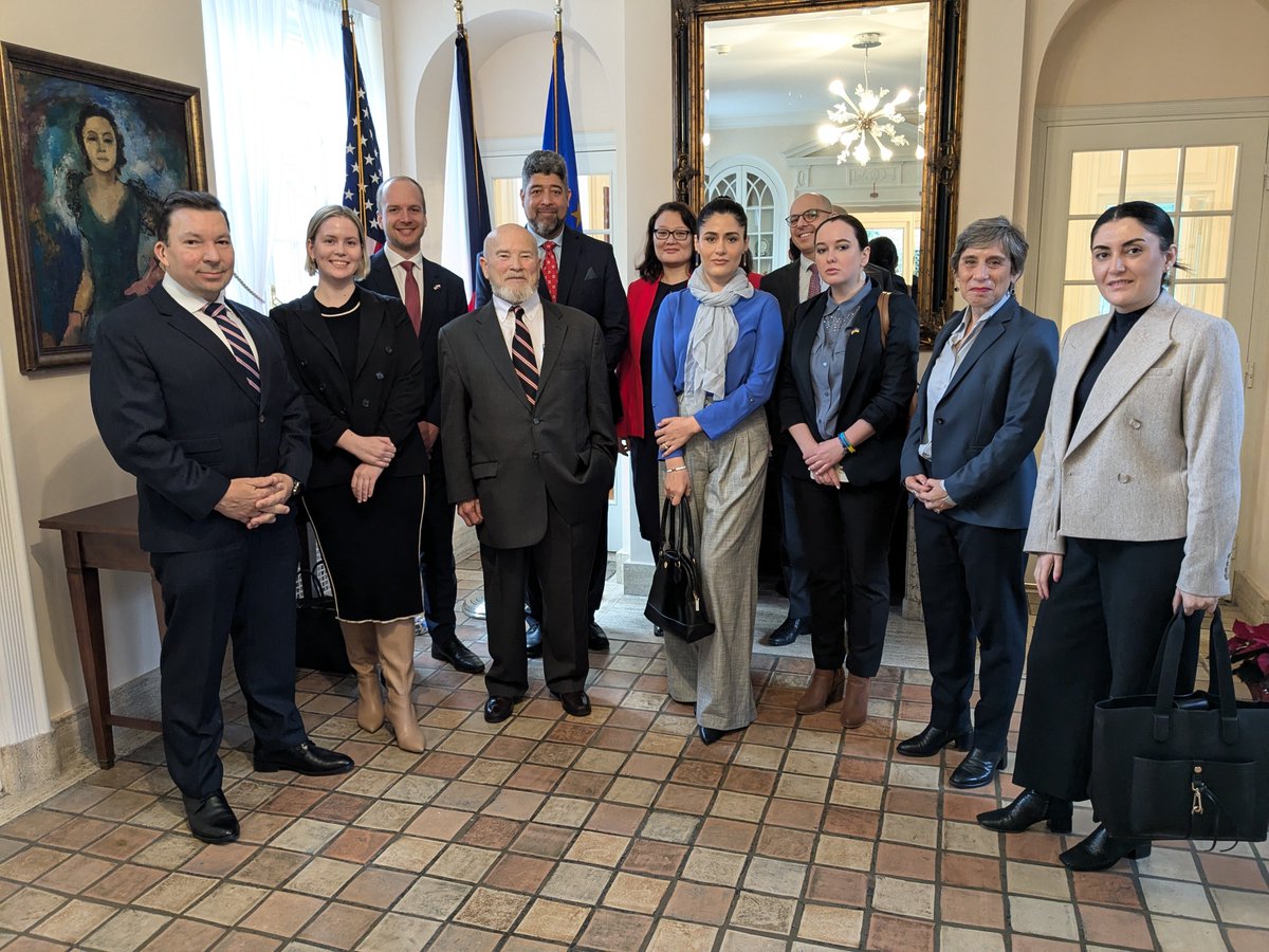 CZinWashington's tweet photo. Hearing the courageous voices of activists from Afghanistan, Belarus, Cuba, Iran, and Russia during the traditional Human Rights Defenders Breakfast hosted by the Ambassador Stašek. As all participants emphasized, solidarity remains the most powerful weapon against oppression.

#HumanRightsDay