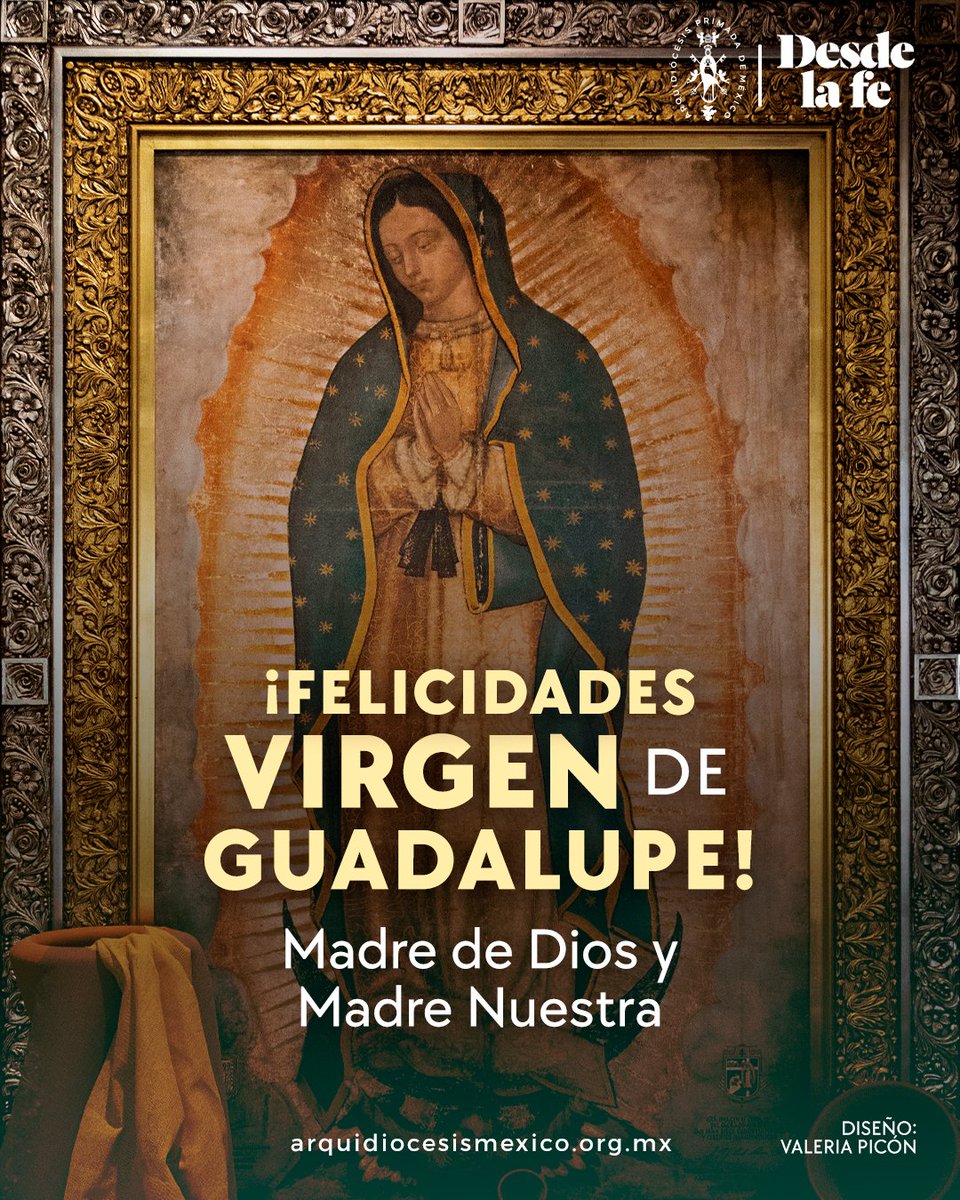 Morenita del Tepeyac, en el 493 aniversario de tu llegada a estas tierras, tus hijos guadalupanos agradecemos a Dios haberte enviado como Templo y Sagrario de tu Hijo Jesucristo, porque el Señor no hizo nada igual por ningún otra nación. 😇🙏

¡Felicidades, #VirgenDeGuadalupe! 🥳