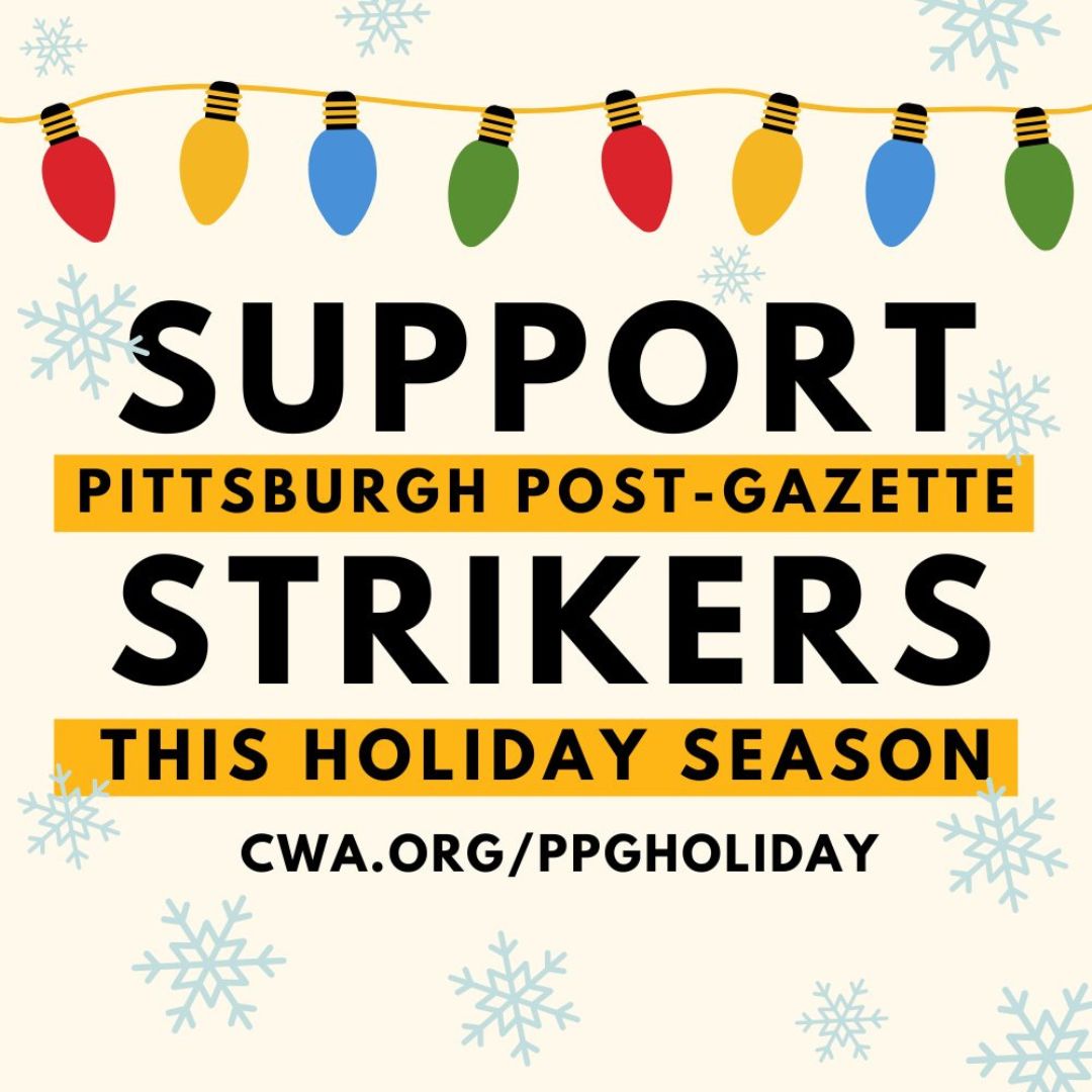newsguild's tweet image. We've raised over $12,000 for our Pittsburgh Post-Gazette strikers so far!!🙌

But we still have a ways to go before we reach our $50,000 goal. Any amount matters, use this link to donate: cwa.org/ppgholiday