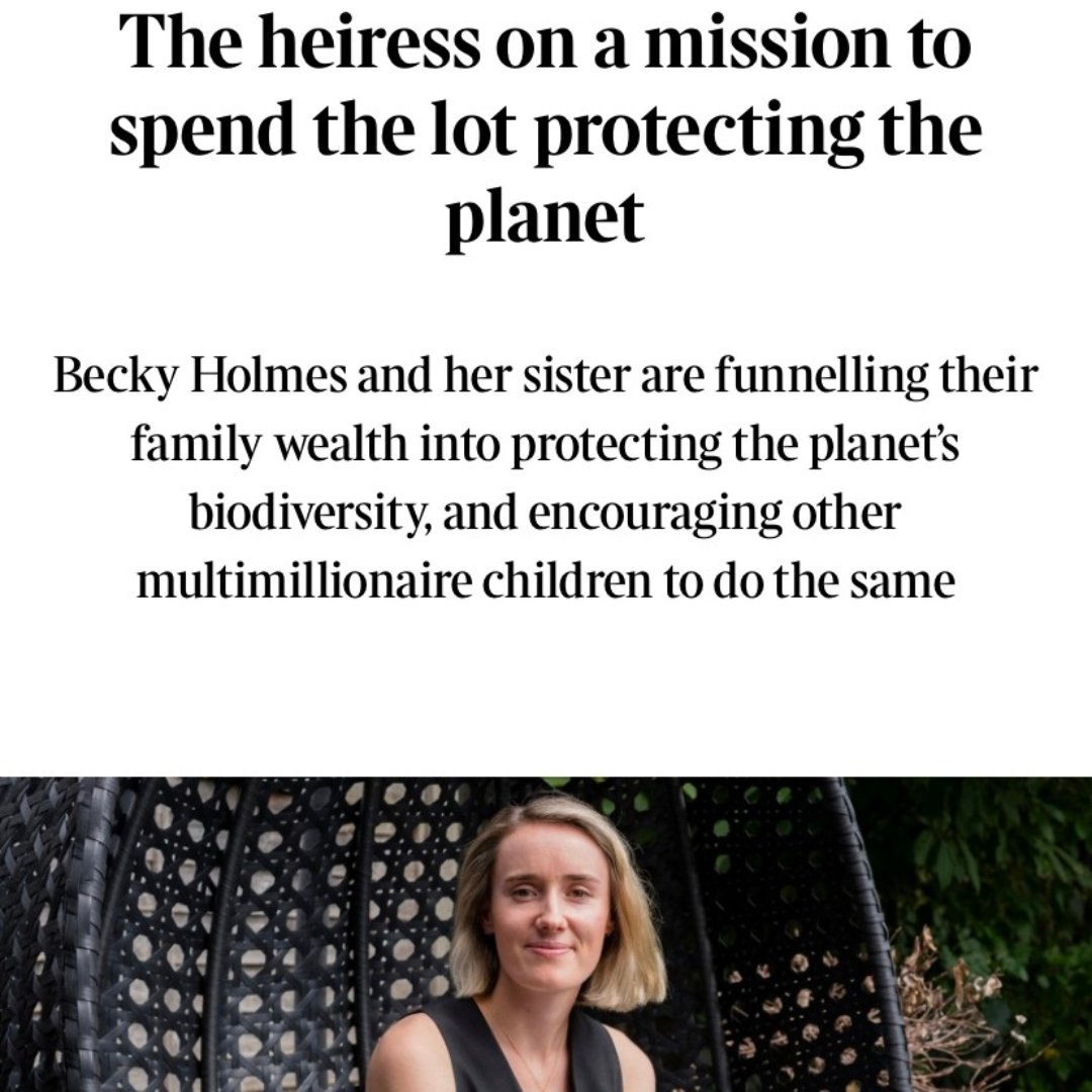 “Our number one goal is not growing our wealth, it’s doing good with it.”

The heiress on a mission to spend the lot protecting the planet 🦈🏞️

It’s wonderful to see one of our advisors, Becky Holmes, featured in @TheTimesLuxury  <a href="/thetimes/">The Times and The Sunday Times</a> 

thetimes.com/article/b355f7…