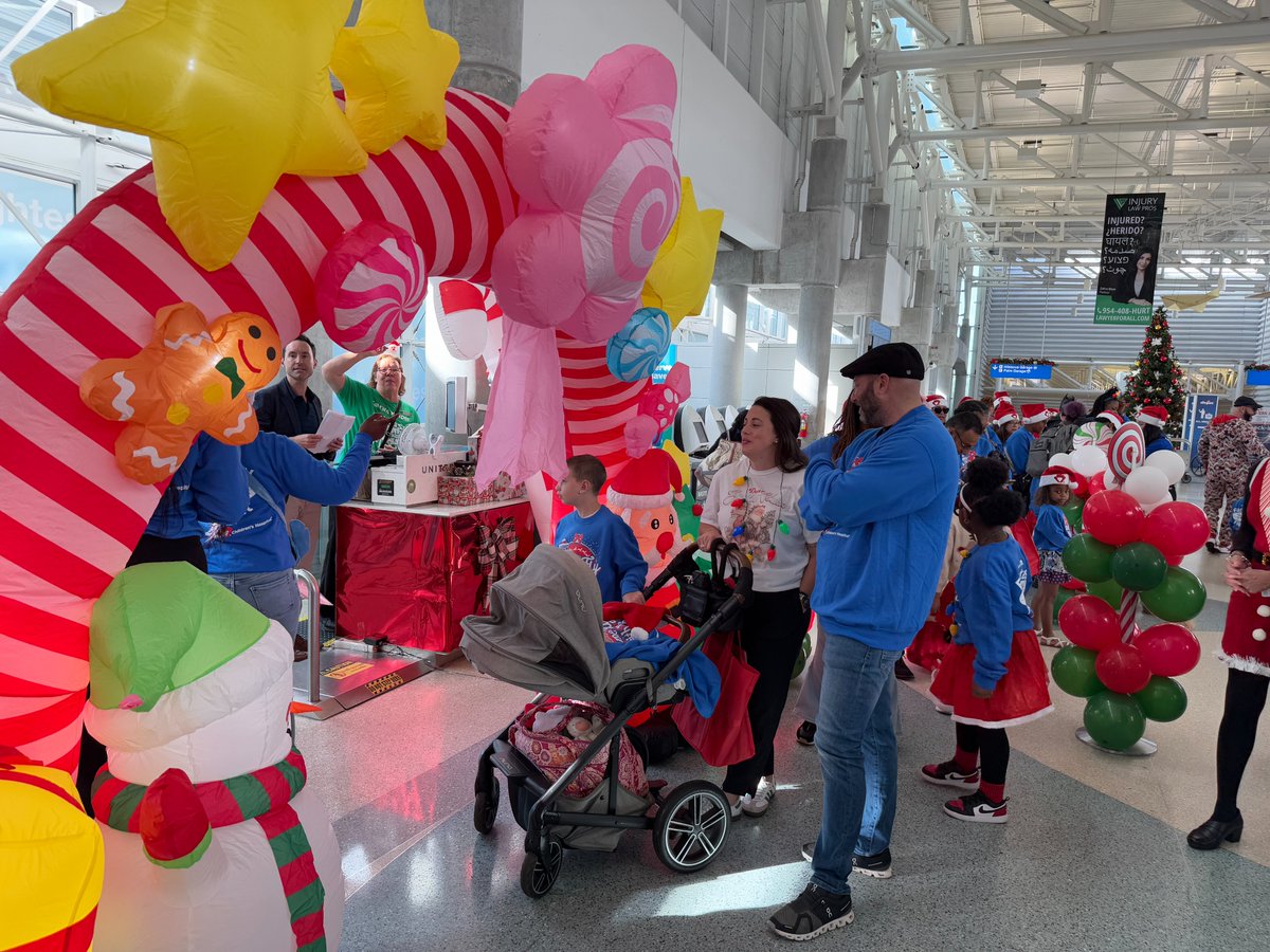 FLLFlyer's tweet photo. Year 2 of @united's #FantasyFlight from #FLL to the North Pole has taken off! Here are some scenes of the children from @JDCHospital and @SylvesterCancer and their families enjoying the pre-boarding festivities. https://t.co/HwQeiRcRYV