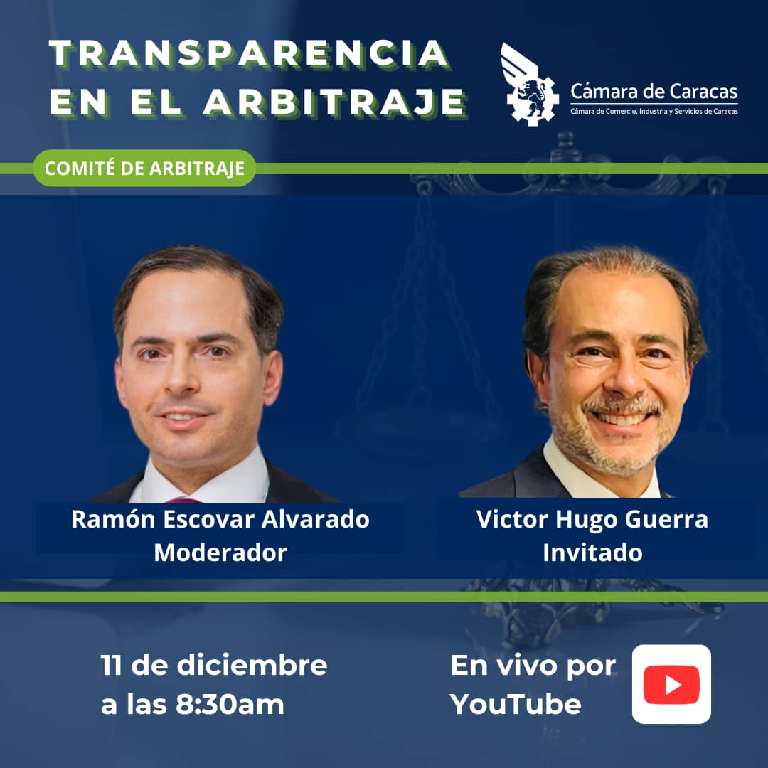 ¿Quieres conocer más sobre la transparencia en el arbitraje?  

Únete a nuestro webinar el 11 de diciembre y descubre cómo el Centro de Arbitraje de la Cámara de Caracas garantiza procesos justos y equitativos. 

¡Inscríbete ahora! forms.gle/9XF2T6yfDwxSae…
