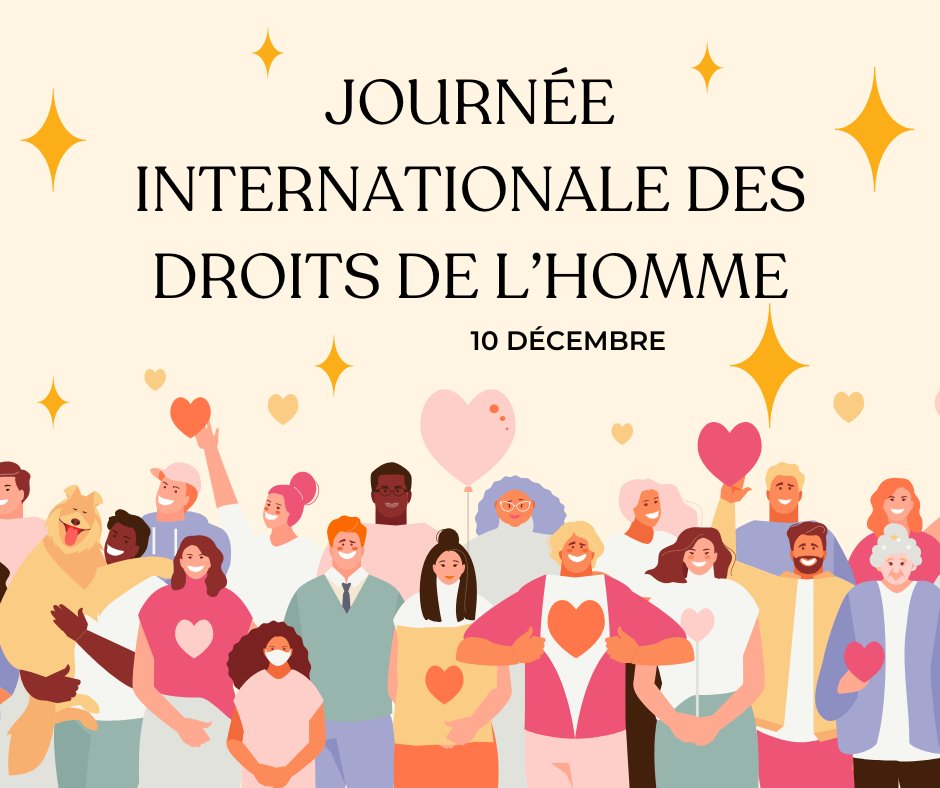 Célébrons la Journée internationale des droits de l'homme. Une occasion de rappeler que chaque personne, partout dans le monde, mérite dignité, égalité et liberté. Ensemble, continuons de défendre et promouvoir les droits humains pour un avenir plus juste et solidaire. 
#frab