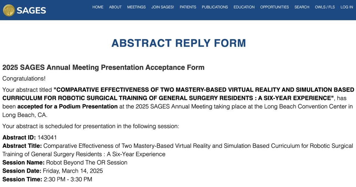 Ricardo Núñez, MD (@ricardo_nunezr) on Twitter photo Excited to share that our work has been accepted for a podium presentation at <a href="/SAGES_Updates/">SAGES is in Tampa in 2026!</a>! Grateful for this amazing opportunity and looking forward to it! #GenSurgMatch2025
<a href="/PatricioPolanc0/">Patricio Polanco</a> <a href="/sankaganesh/">Ganesh Sankaran PhD 🇺🇸🇮🇳🇦🇷</a> <a href="/herbert_zeh/">Herbert Zeh</a> <a href="/Danny_Scott__/">Danny Scott</a> <a href="/DrGuzzetta/">Dr. Angela Guzzetta</a> <a href="/SamyCastilloF/">Samy Castillo, MD</a> <a href="/UTSWSurgeryLife/">UTSW Surgery Residents</a> Excited to share that our work has been accepted for a podium presentation at <a href="/SAGES_Updates/">SAGES is in Tampa in 2026!</a>! Grateful for this amazing opportunity and looking forward to it! #GenSurgMatch2025
<a href="/PatricioPolanc0/">Patricio Polanco</a> <a href="/sankaganesh/">Ganesh Sankaran PhD 🇺🇸🇮🇳🇦🇷</a> <a href="/herbert_zeh/">Herbert Zeh</a> <a href="/Danny_Scott__/">Danny Scott</a> <a href="/DrGuzzetta/">Dr. Angela Guzzetta</a> <a href="/SamyCastilloF/">Samy Castillo, MD</a> <a href="/UTSWSurgeryLife/">UTSW Surgery Residents</a>