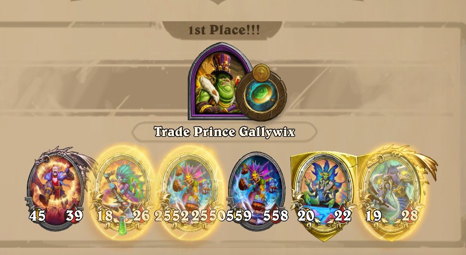 madiediot's tweet photo. I swear gallywix makes elemental and groundbreaker cycling so much more doable without needed bran.

#HearthstoneBattlegrounds https://t.co/RuLK308jLO